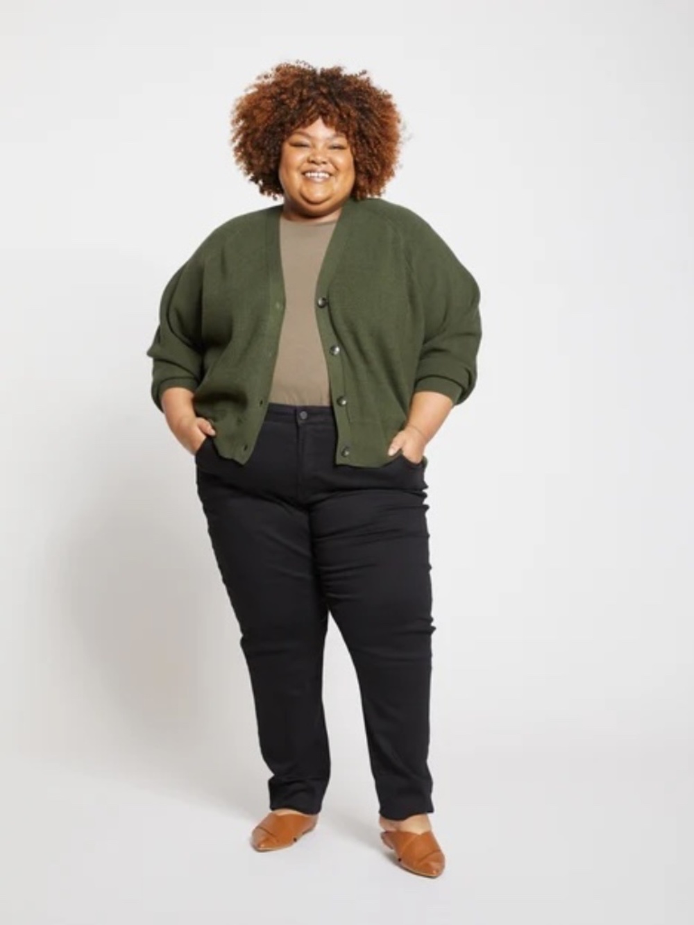 Universal Standard Better-Than-Wool Olive Green Cardigan - 22/24